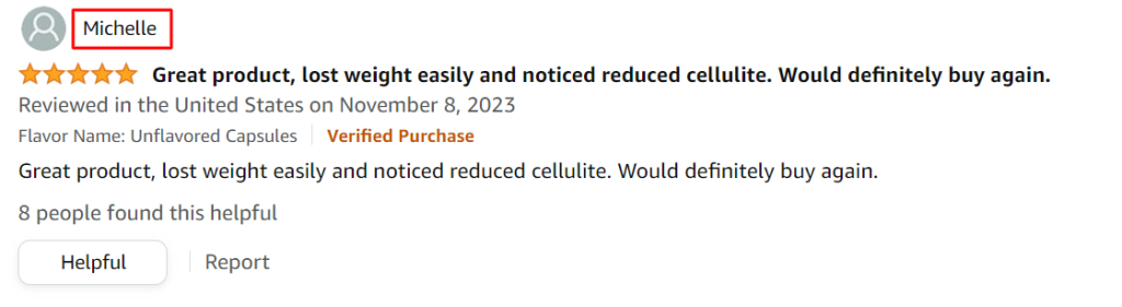 Vitauthority Collagen Burn customer review on amazon