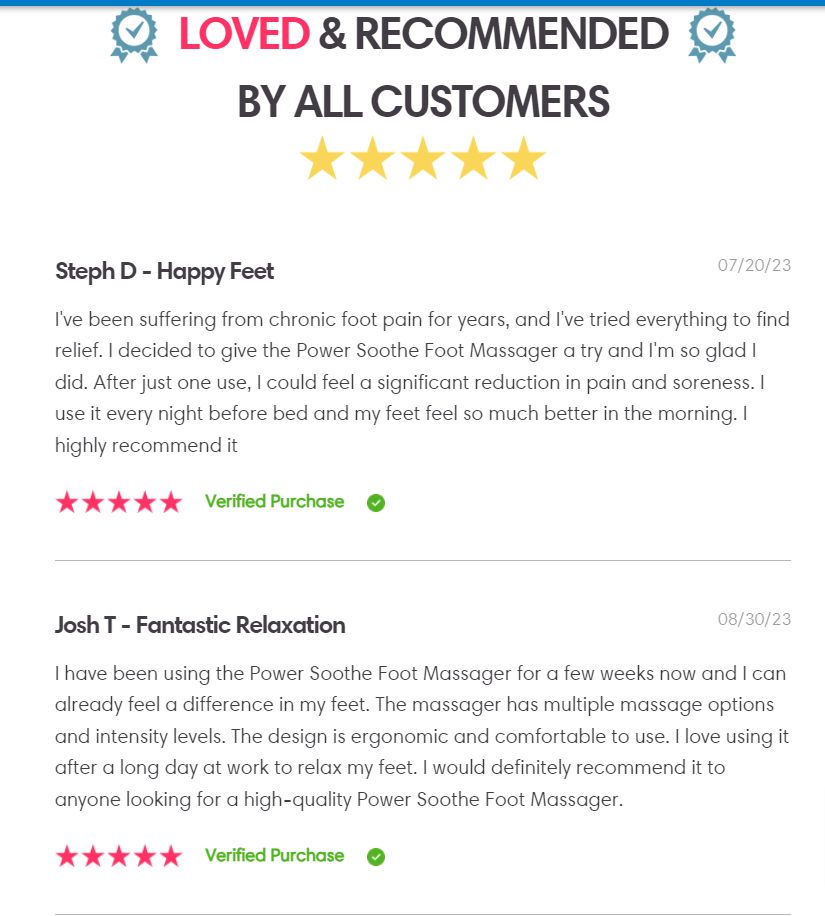 Power Foot Massager Customer Reviews
