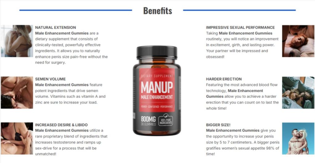 Benefits of MANUP Male Enhancement Gummies