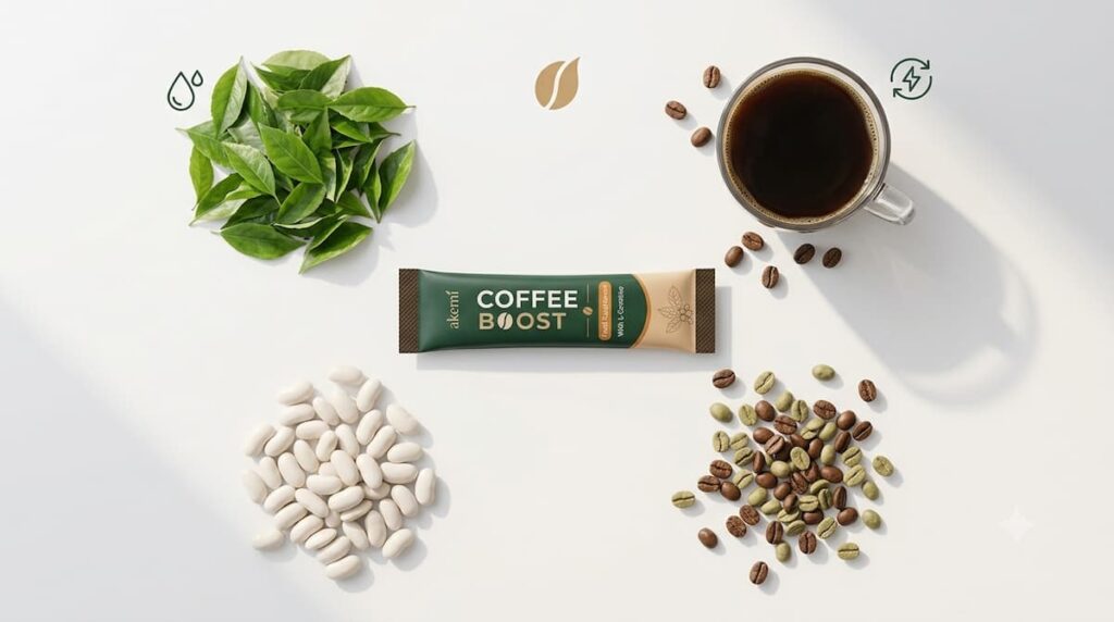 Akemi Coffee Boost ingredients – seven-ingredient weight management coffee formula overview
